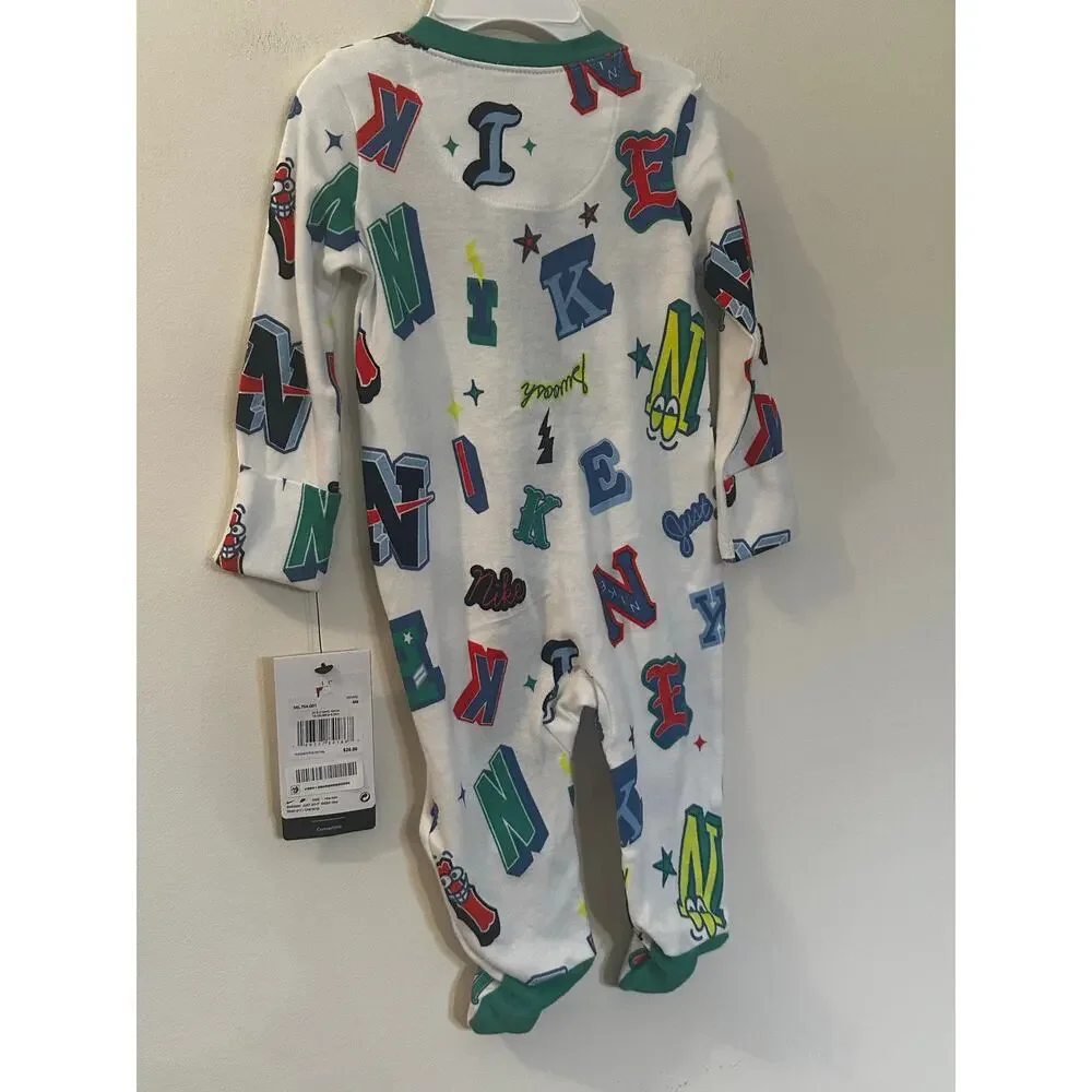 NEW Nike Primary Play Footed Sleep & Play One Piece Pajamas sz 6m